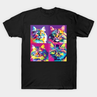 Siberian Cat Pop Art - Cat Lover Gift T-Shirt